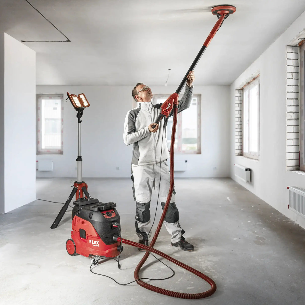 Staubsauger-Schleifer Flex GE 6 R-EC + VCE 33 M AC Set + Schleifpapier