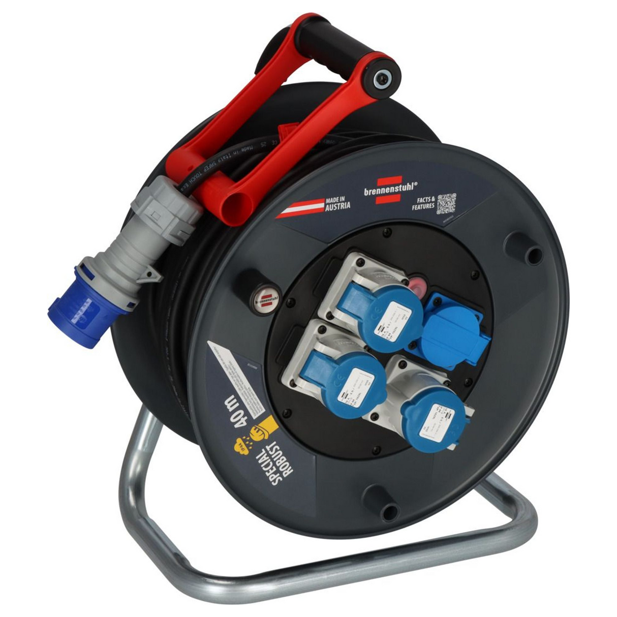 9232416030 - Brennenstuhl ST 320 IP44 Kabelvinda 40m 3x CEE 230V/16A