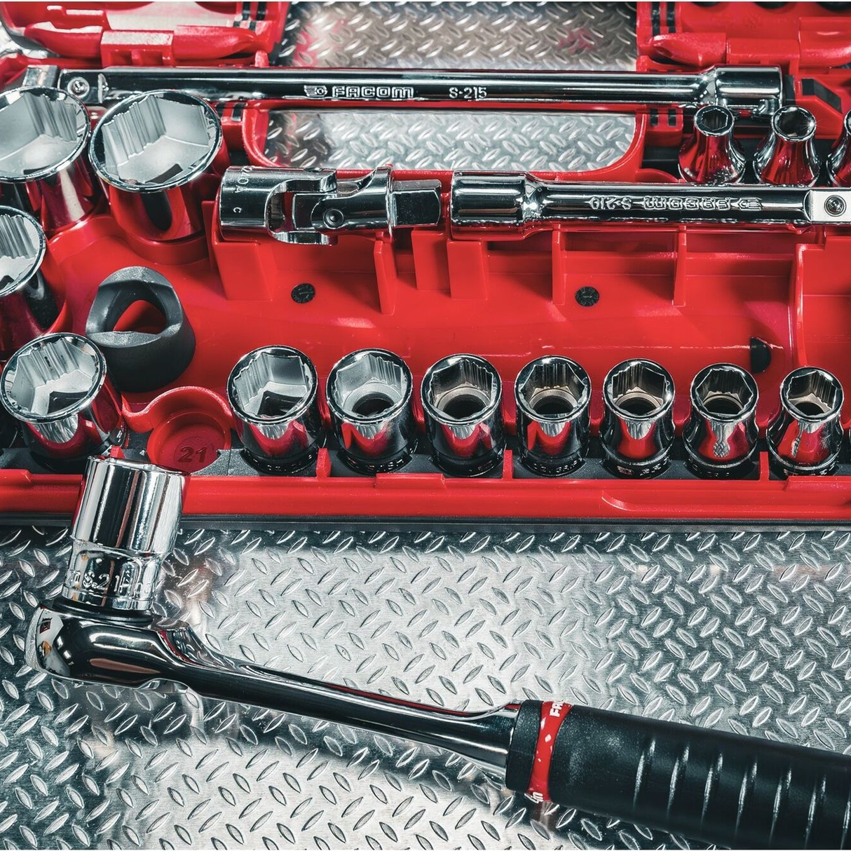 SL.DBOX1GRPPB - Facom SL.DBOX1GRPPB 1/2" OGV-grepphylsnyckelsats 21 delar - Bild 8