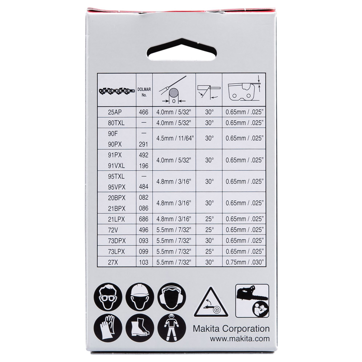 191T89-0 - Makita 80TXL 191T89-0 .325" 1.1mm 46 länkade kedja - Bild 4