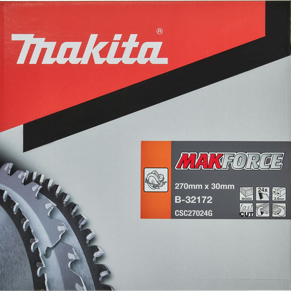 B-32172 - Makita Makforce B-32172 270x30 mm 24T cirkelsågblad - Bild 3