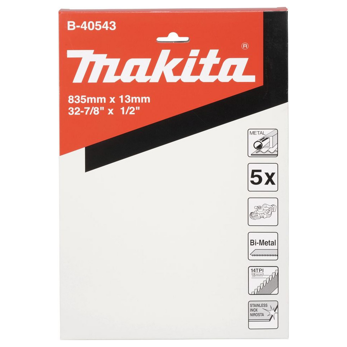 B-40543 - Lame BiM Makita B-40543 13x0,5x835mm 14TPI 5pz - Immagine 4