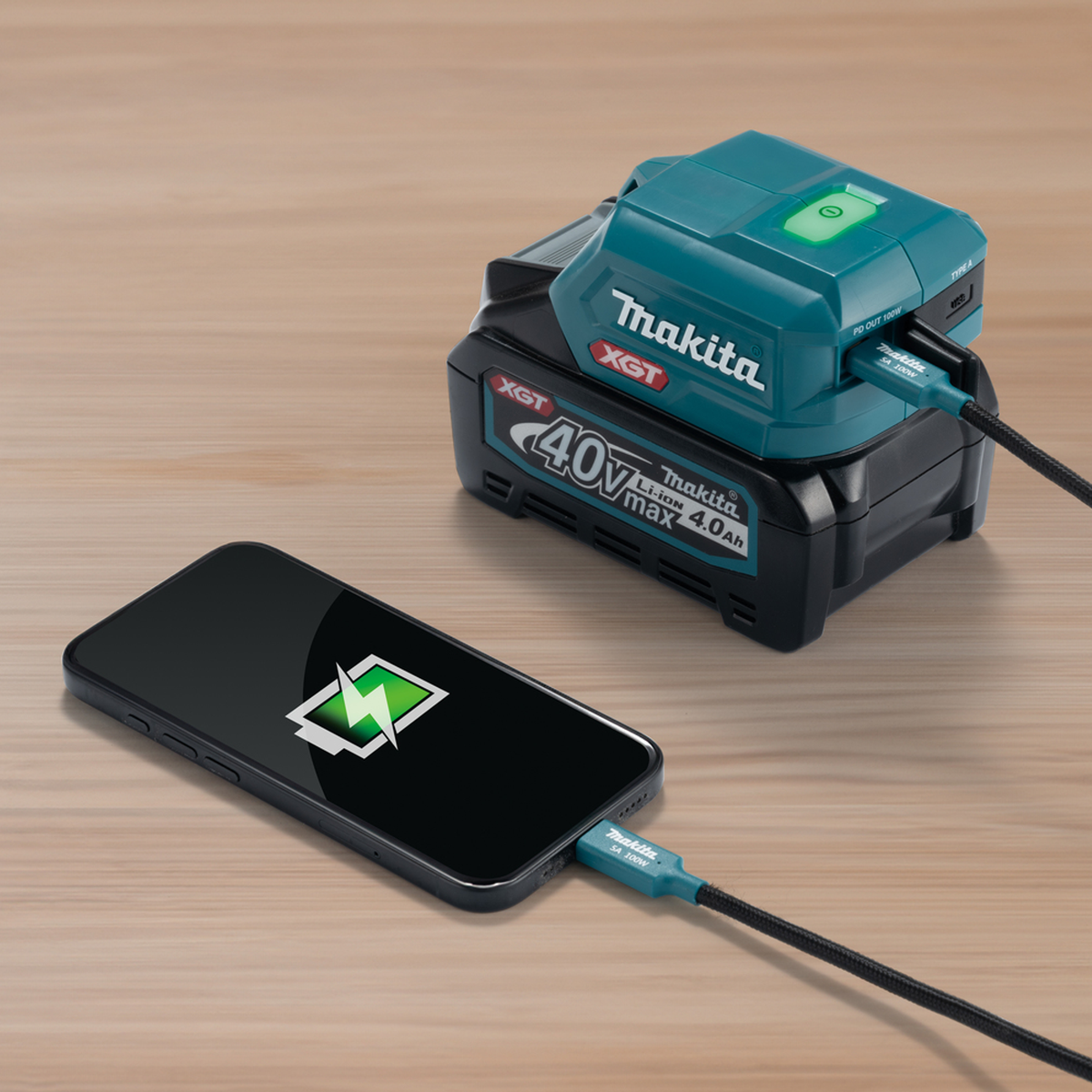 ADP002G - USB Adapter Makita ADP002G XGT 40V USB-C 105W + USB-A - Image 2