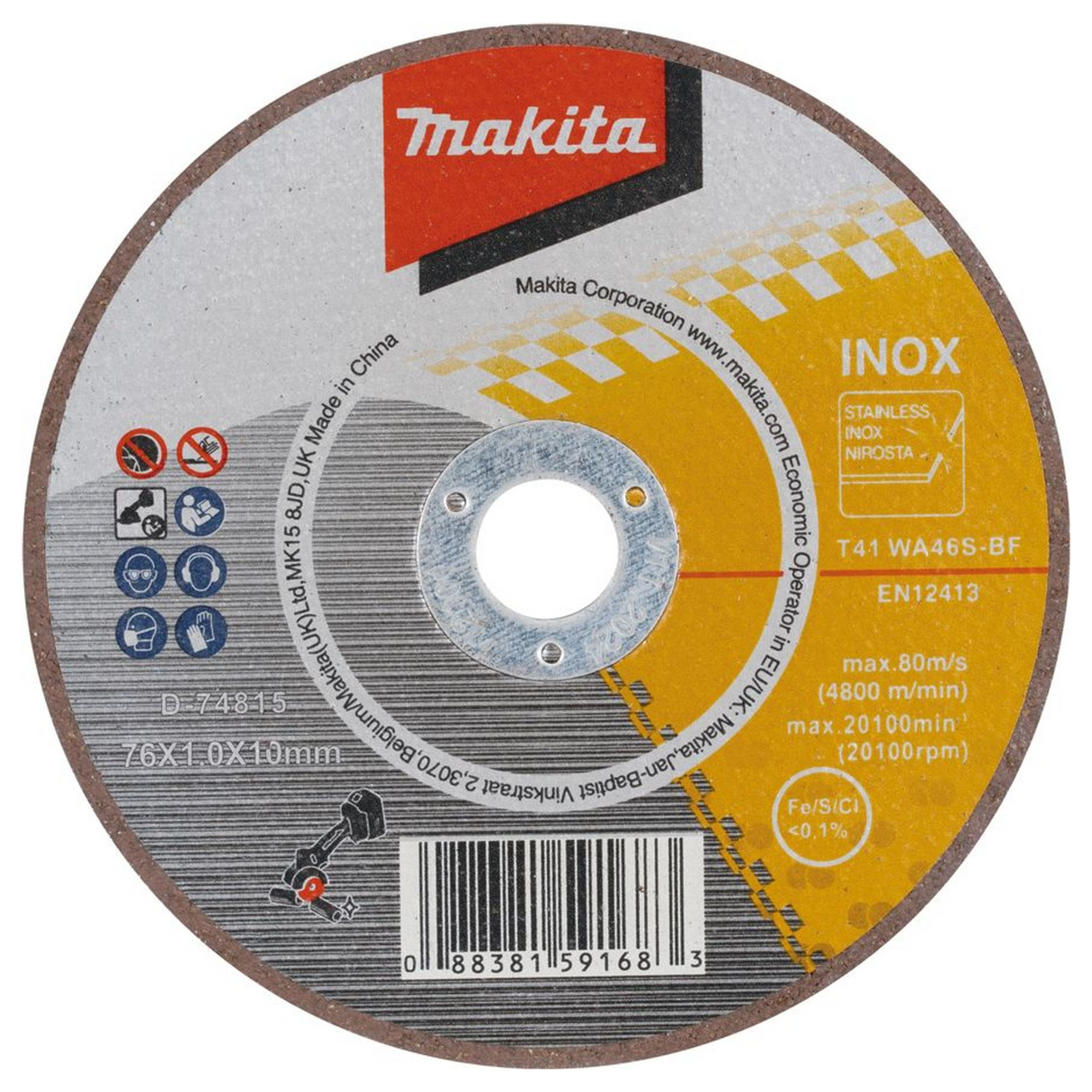 D-74815 - Makita D-74815 76x1x10mm tunn slipskiva - Bild 2