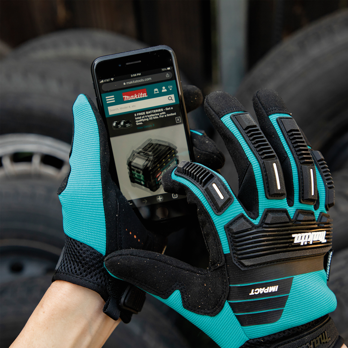 P-84573 - Shockproof Demolition Gloves Makita P-84573 Size L - Image 5