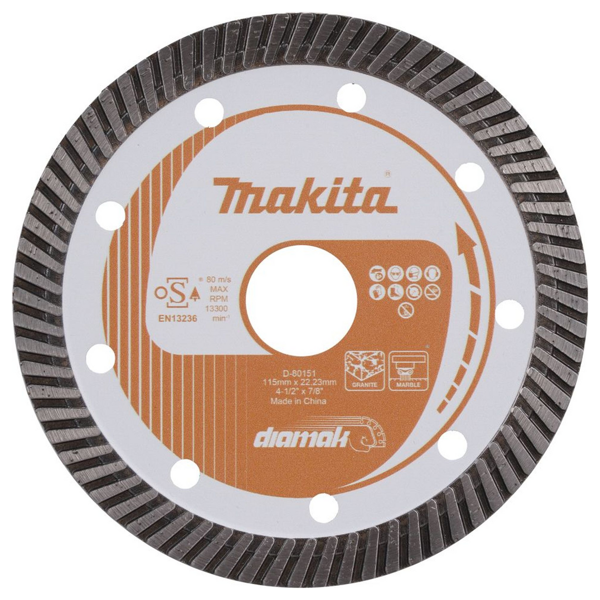 D-80151 - Diamond Disc Makita D-80151 115mm Marble Granite - Image 2