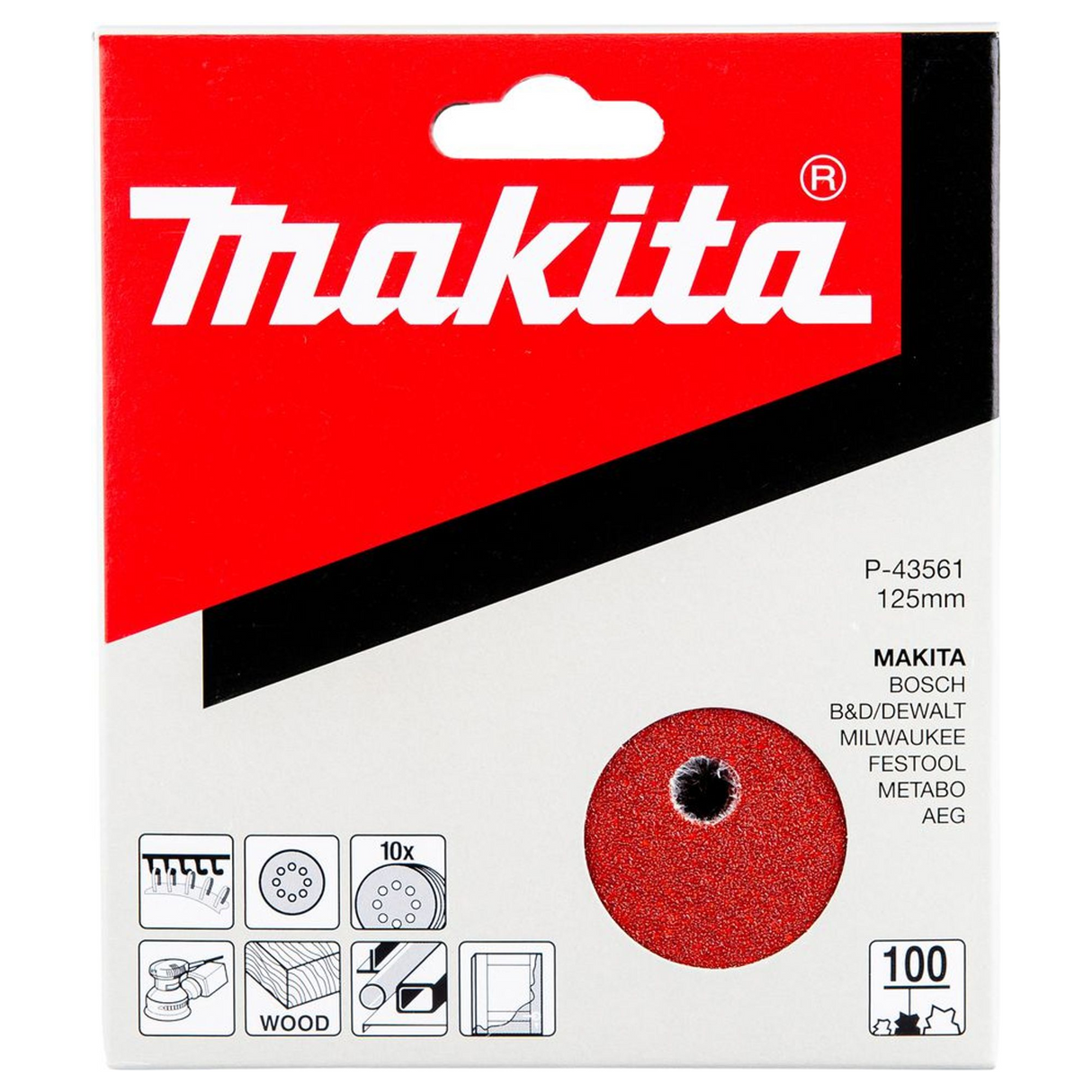P-43561 - Abrasive Disc Makita P-43561 125mm Grit 100 (10 pcs) - Image 3