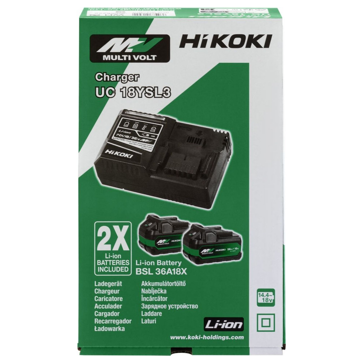 UC18YSL3WHZ - BoosterPack HiKOKI UC18YSL3WHZ 2 Multivoltsbatterier BSL36A18X 36V/18V 2,5Ah/5,0Ah + Batteriladdare - Bild 4