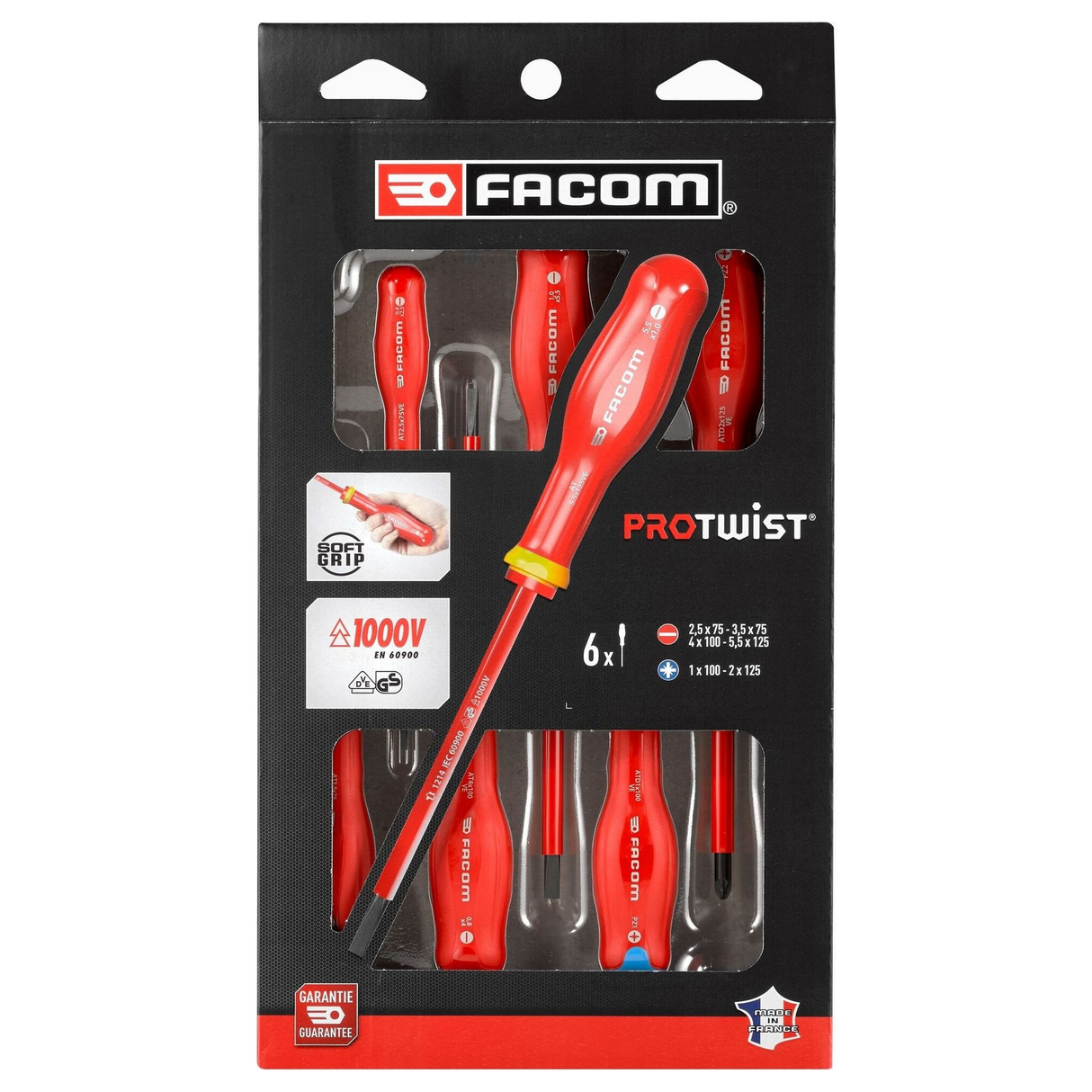 ATDVE.J6PB - FACOM PROTWIST 1000V 6-Piece Insulated Screwdriver Set