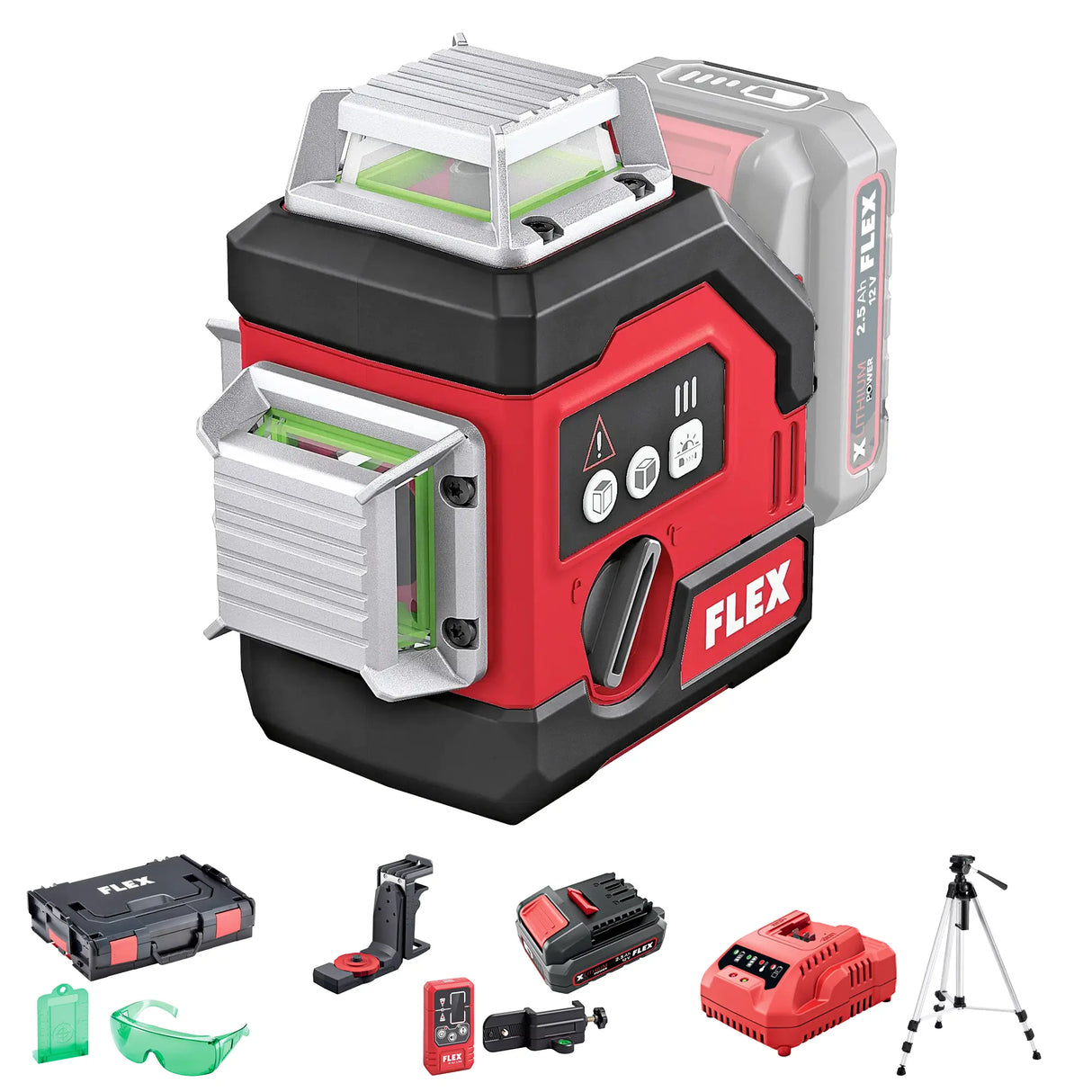 Kit Laser a croce Flex ALC 3/360-G/R 12V 2.5Ah