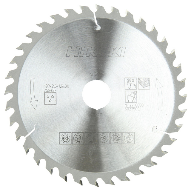 752437 - Lama per Legno HiKOKI 752437 190x30mm Z36 Denti Alternati