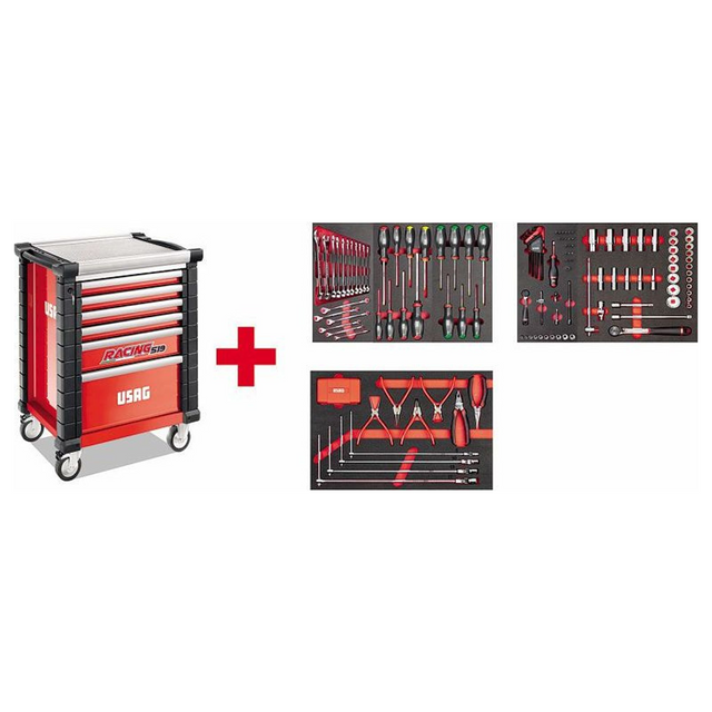 U05190627 - USAG 519 RS6/3MA RACING-vagn med sortiment för bilreparationer