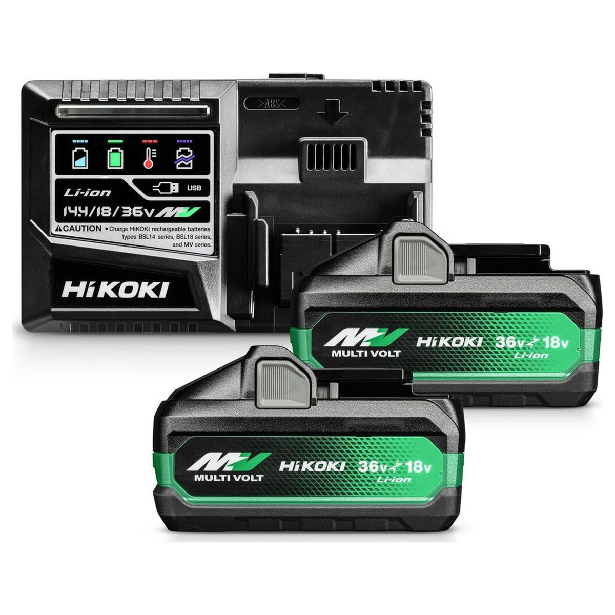 UC18YSL3WJZ - BoosterPack HiKOKI UC18YSL3WJZ 2 MULTIVOLT-batterier BSL36B18X 36V/18V 8Ah/4Ah + Batteriladdare