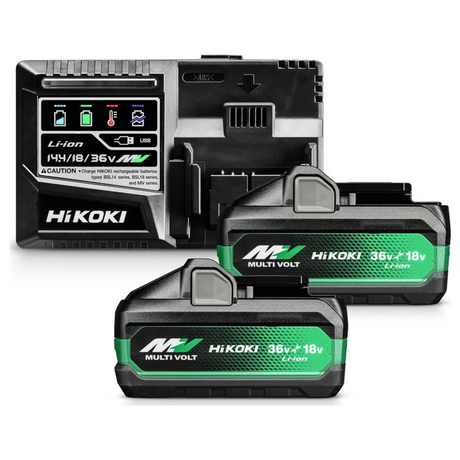 UC18YSL3WJZ - BoosterPack HiKOKI UC18YSL3WJZ 2 MULTIVOLT-batterier BSL36B18X 36V/18V 8Ah/4Ah + Batteriladdare