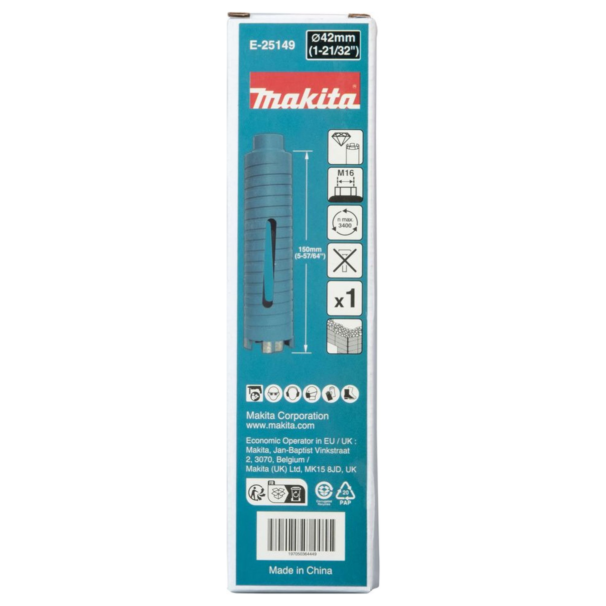 E-25149 - Diamond Crown Makita E-25149 42x150mm M16 Drywall - Image 6