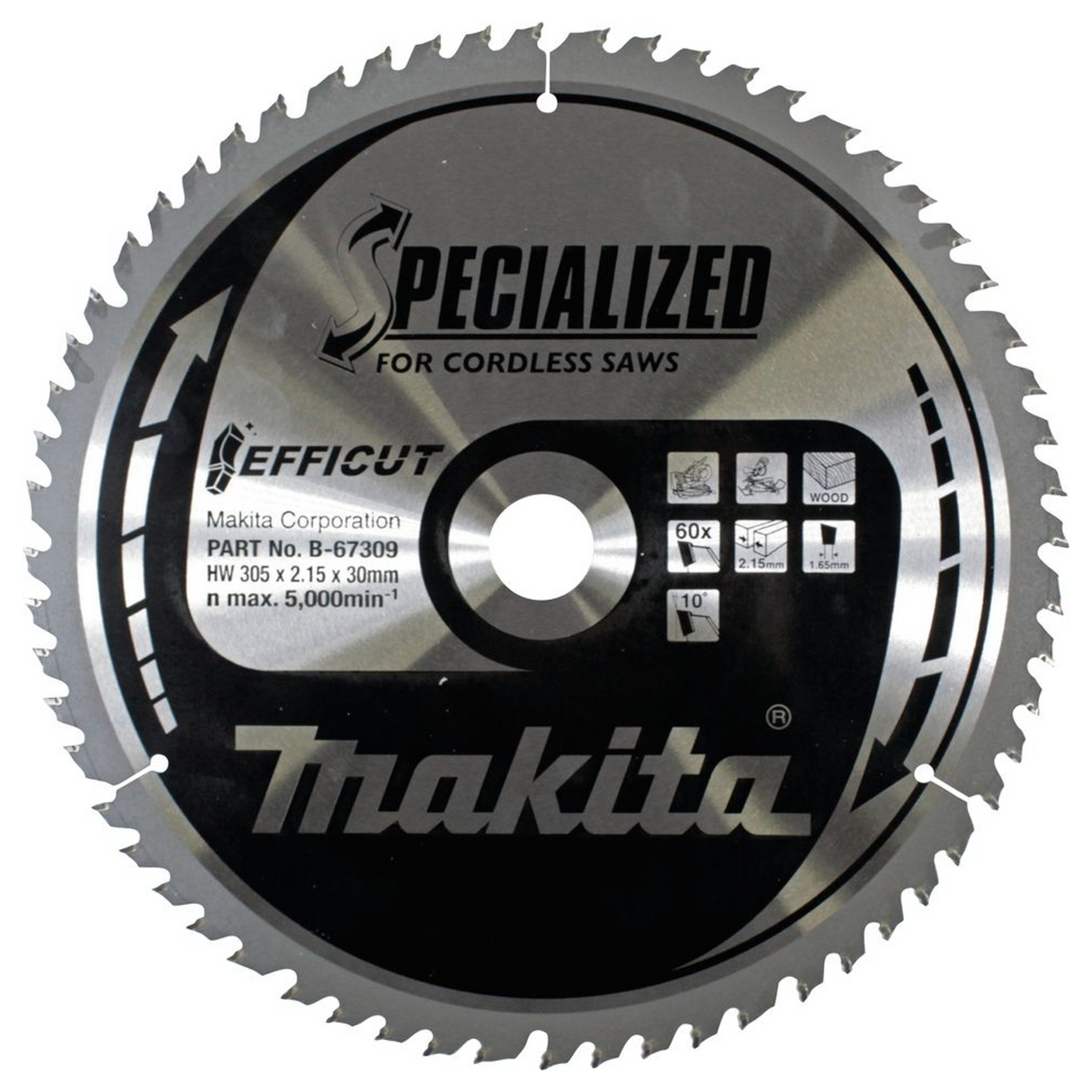 B-67309 - Makita B-67309 Efficut TCT-klinga 305x30mm 60 tänder - Bild 2