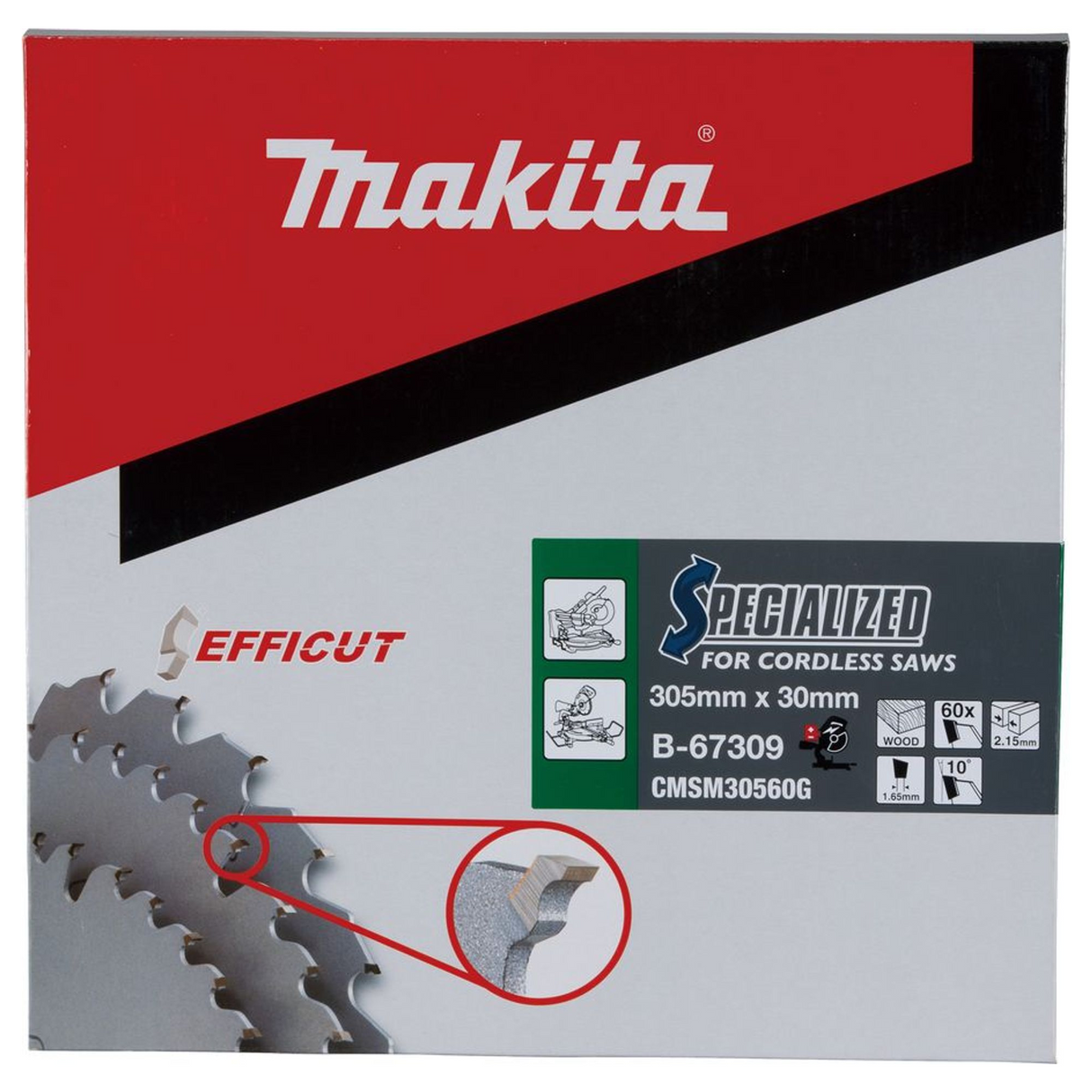 B-67309 - Makita B-67309 Efficut TCT-klinga 305x30mm 60 tänder - Bild 4