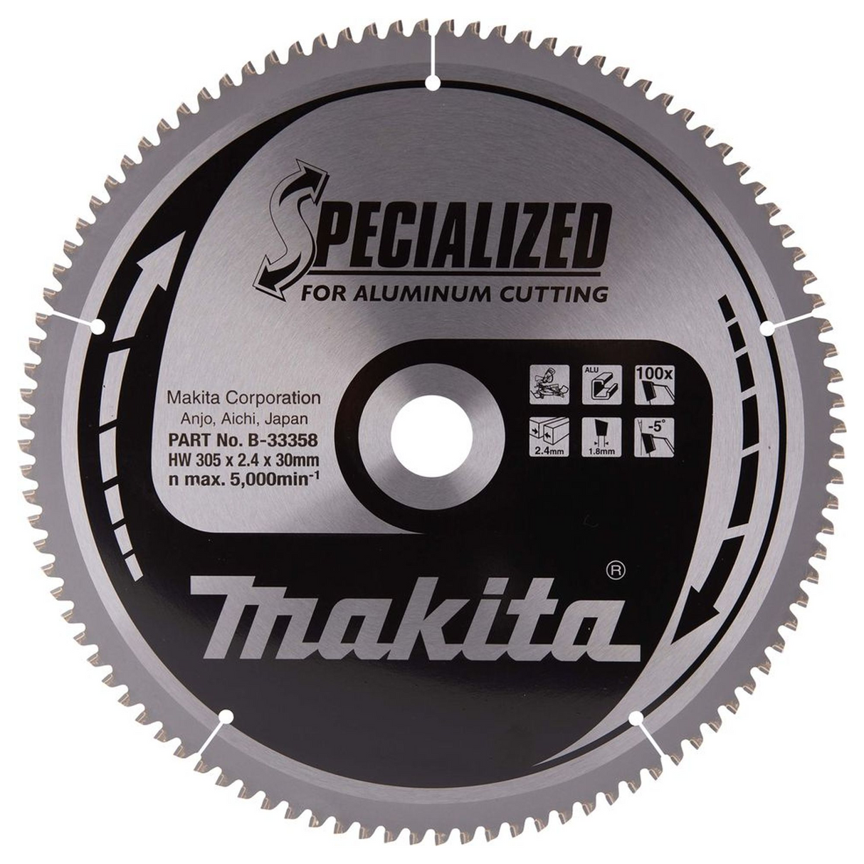 B-33358 - Specialized TCT blade Makita B-33358 305x30mm 100T Aluminum - Image 2