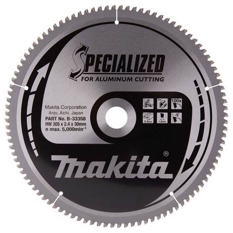 B-33358 - Specialized Makita B-33358 305x30mm 100T Aluminium TCT-klinga - Bild 2