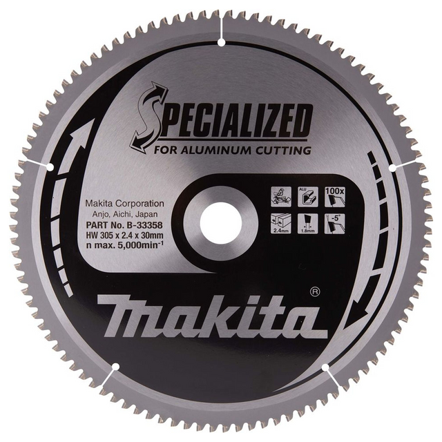B-33358 - Specialized TCT blade Makita B-33358 305x30mm 100T Aluminum - Image 2