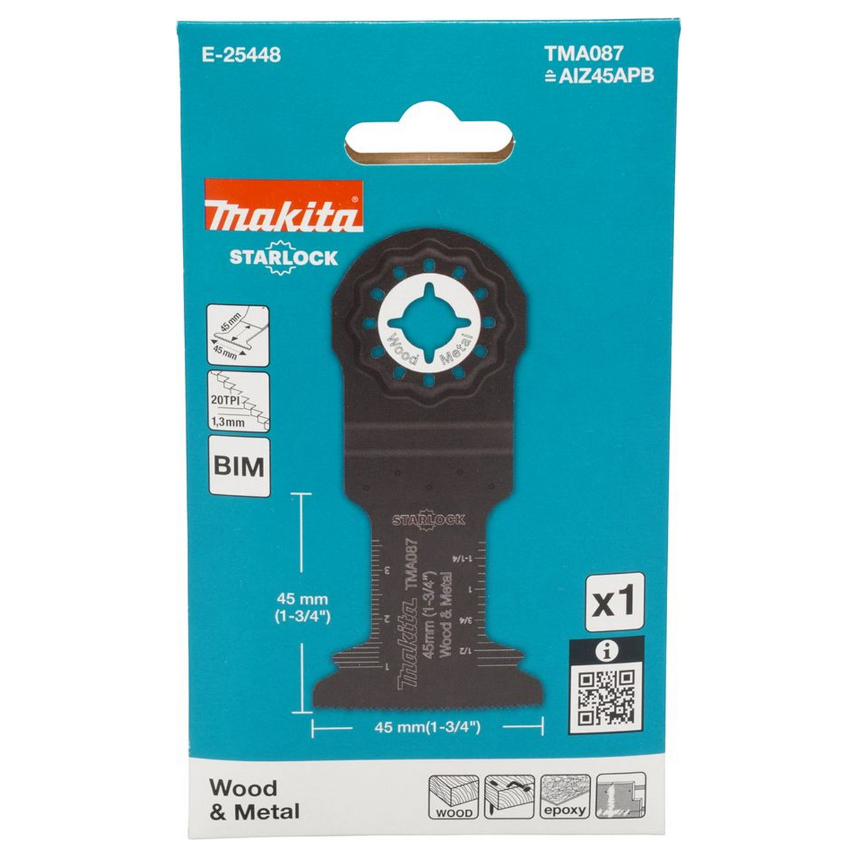 E-25448 - Makita E-25448 BiM 45mm Starlock-klinga för trä och metall - Bild 3