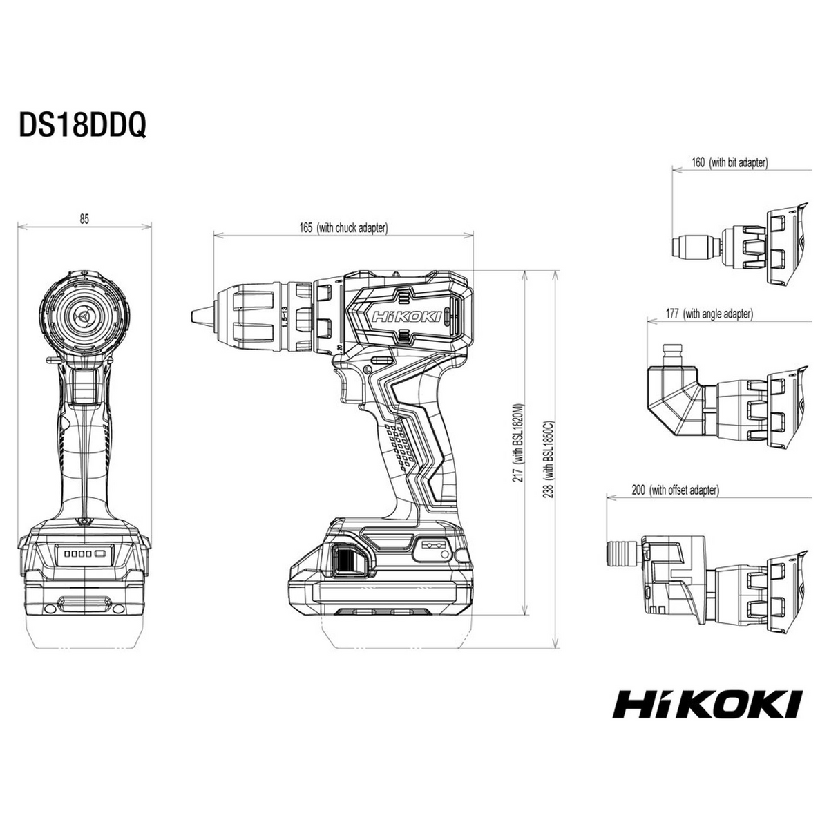 DS18DDQWRZ - HiKOKI DS18DDQWRZ 18V 2x2Ah Sladdlös Borrskruvdragare - Bild 15