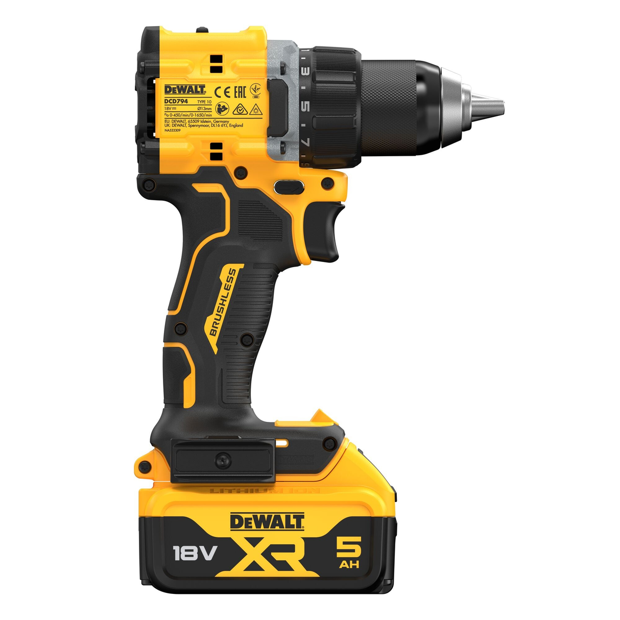 DCD794P2T-QW - Dewalt DCD794P2T-QW 18V 5Ah Batteridriven borrskruvdragare - Bild 3