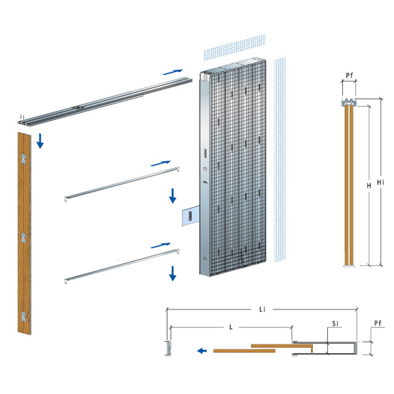 Scrigno Gold Granluce Gipsskivsunderrede 190mm h 2100